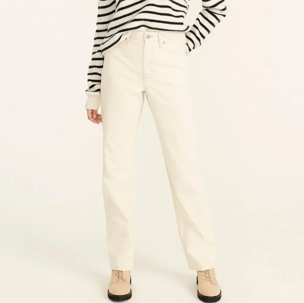 J. Crew Slouchy Boyfriend High Waisted Jean Ecru White Rigid Denim NWT 28